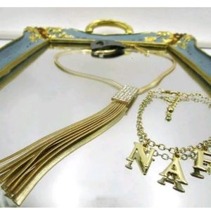 New gold necklace & bracelet set
